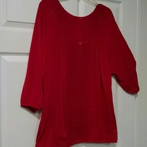Red 3/4 sleeve Top